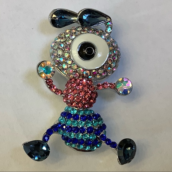 Pink and Blue Rhinestone Cartoon looking Ant Brooch/Pendant - Picture 3 of 8
